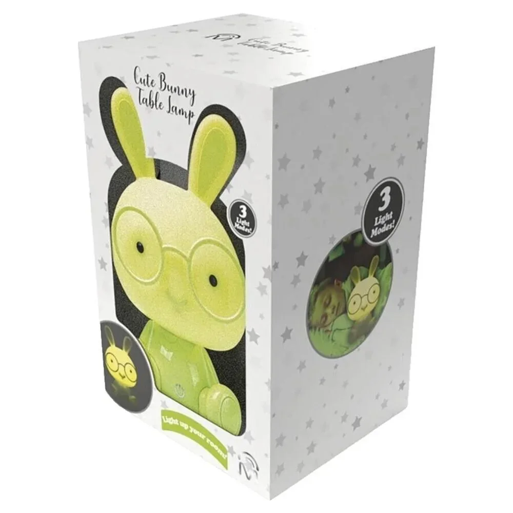 NEW Kawaii Yellow Bunny with Glasses Table Lamp for Kids Room or Nursery